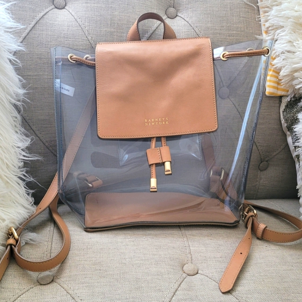 Barneys New York clear backpack